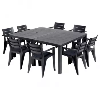 KETER Julie Double Table kerti asztal (2 konfiguráció) szürke
