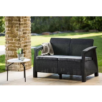 KETER Doppel-Corfu Love Seat kerti kanapé szürke