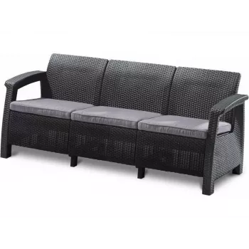 KETER Corfu Love Seat Max háromszoros kerti kanapé szürke