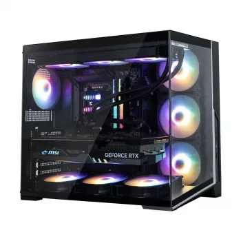 Zalman D40F, ATX mid tower PC ház, 7 x 120mm FRGB ventilátor, fekete