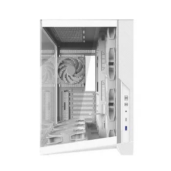 Zalman D40 White ATX Mid-Tower ház 7 ARGB ventilátorral és edzett üveggel