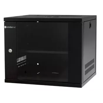 EMITER EM/SH02B5409-08 19 inch 9U Wall-Mount Network Cabinet, Glass Door, 550x450x455 mm, Black