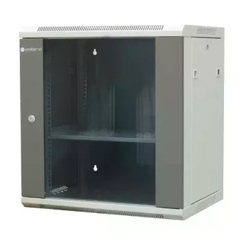 EMITER EM/AP6412 12U Wall-Mount Network Cabinet 600x450x635mm Glass Door Black