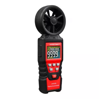 HABOTEST HT625B digitális anemométer USB-vel, szélsebesség-/hőmérséklet-/légmennyiség-mérő, háttérvilágításos LCD, külső lapátkerék-érzékelő