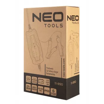 NEO TOOLS 11-890 automatikus akkumulátortöltő 2A/35W 12V ólom-savas, AGM, gél akkumulátorokhoz 4-60Ah
