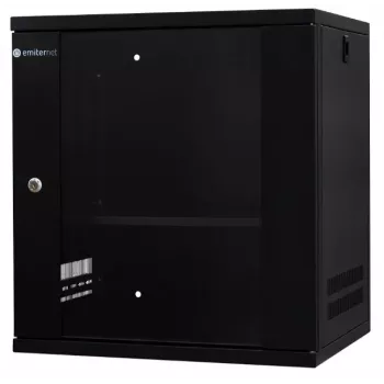 EMITER EM/SH02B5412-08 Light Series 19 hüvelykes 12U falra szerelhető hálózati szekrény, edzett üvegajtó, 550×450×590 mm