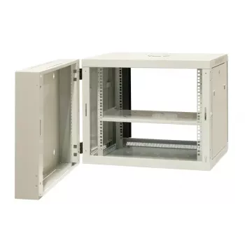EMITER EM/AH6509 19 inch 9U falra szerelhető osztott ház edzett üvegajtóval, 600x550x500 mm, fekete