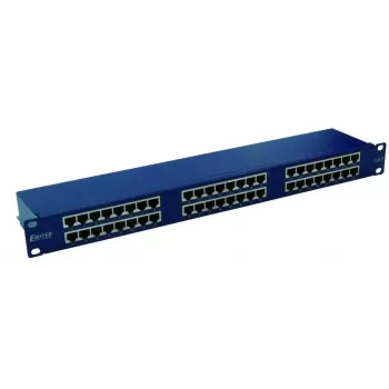 EMITERNET patch panel 19, 48XRJ45 STP CAT.6 (1U) tálcával, kék