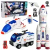LEAN TOYS nagy űrállomás-készlet rakéta űrsikló felfedezőjármű űrhajósok