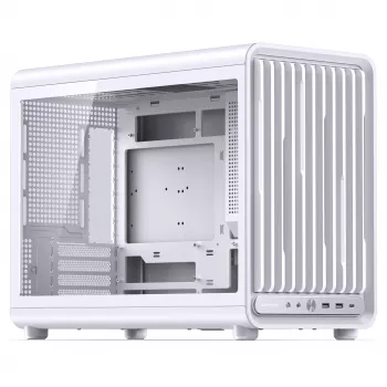 Jonsbo D33 STD White Mini Tower PC Case, Tempered Glass, mATX/Mini-ITX, USB-C