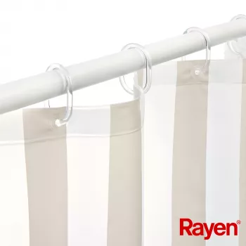 RAYEN zuhanyfüggöny 180x200cm fehér/bézs, PEVA
