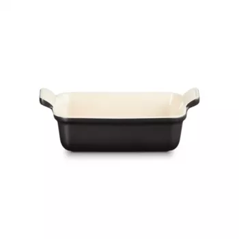Le Creuset téglalap alakú Heritage kőcserép 19x14cm / 1,1L fekete