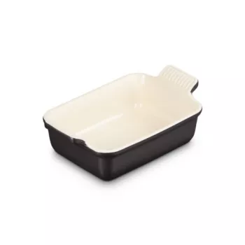 Le Creuset téglalap alakú Heritage kőcserép 19x14cm / 1,1L fekete