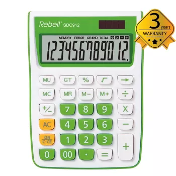 REBELL RE-SDC912GR BX fél-asztali zsebszámológép 12 jegyű dual power szürke