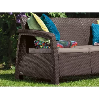 KETER Corfu Love Seat Max barna háromszemélyes kerti kanapé