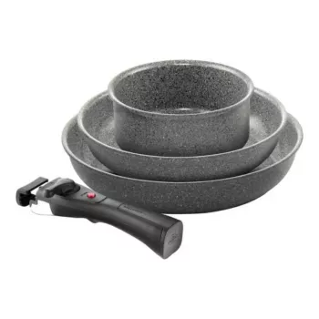 BALLARINI Torre 3 részes serpenyőkészlet Ø24cm, Ø28cm és szószos serpenyő Ø16cm + 3 levehető fogantyú
