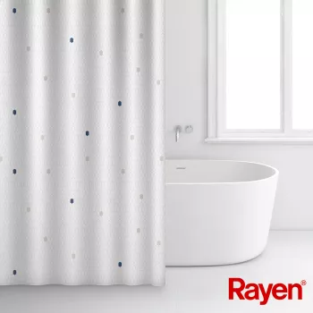 RAYEN zuhanyfüggöny 180x200cm fehér, poliészter