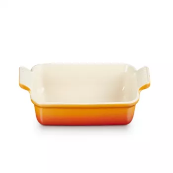 LE CREUSET Heritage téglalap alakú sütőforma kőcserép 19x14cm / 1,1L narancssárga