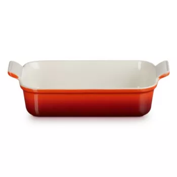 LE CREUSET Heritage téglalap alakú sütőforma kőcserép 26x19cm / 2,4L piros