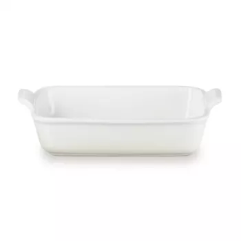 Le Creuset Heritage téglalap alakú kőcserép sütőforma 26x19cm / 2,4L fehér