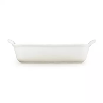 Le Creuset Heritage téglalap alakú kőcserép sütőforma 26x19cm / 2,4L fehér