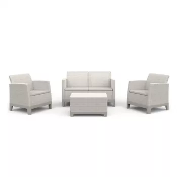 KETER Scandi Forma kerti bútorkészlet 2 személyes készlet pebble grey/light beige