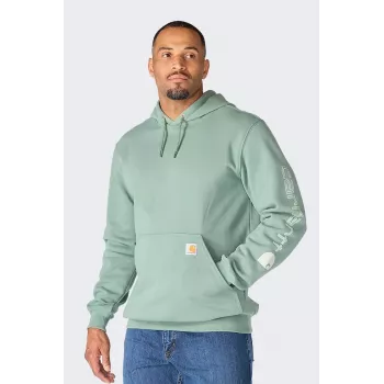 Carhartt Iconic K288 Logo kapucnis pulóver GREEN SLATE