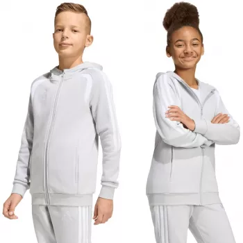 Gyerek kapucnis pulóver adidas Tiro 26 League Sweat Full Zip Hoodie szürke KF3323 140cm
