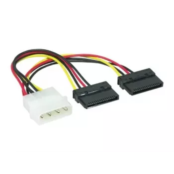 EXSYS SATA táp Y-kábel 4-pin Molex - 2x 15-pin SATA, 15 cm EX-K3611