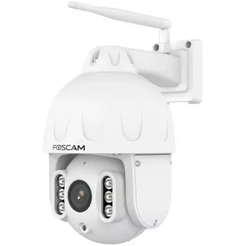 FOSCAM SD8P kültéri kamera forgatható/dönthető funkcióval és Wi-Fi-vel, 8MP 4K, 4x optikai zoom, IP66, fehér
