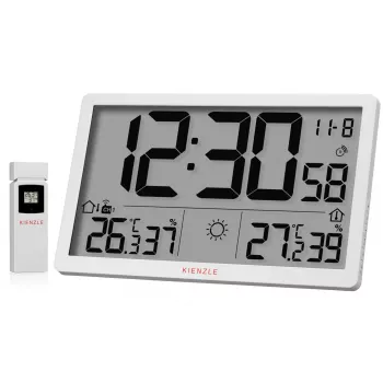 KIENZLE Jumbo NEO LCD időjárás-falióra fehér