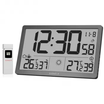 KIENZLE Jumbo NEO LCD időjárás-falióra szürke