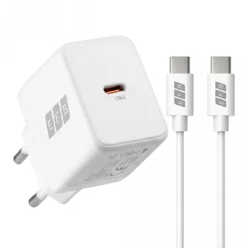 EFB Elektronik G301CE 30W USB-C GaN töltőkészlet 2m USB-C kábellel, fehér