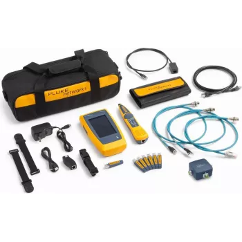 Fluke Networks LinkIQ Duo ipari Ethernet kábel- és hálózattesztelő készlet M12 adapterekkel, PoE, akár 10 Gb/s, Li-Ion, CAT 3-8 6029135