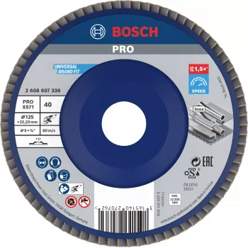 Bosch X571 Best for Metal lamellás csiszolókorong 125 mm P80 cirkónium-oxid 2608607338