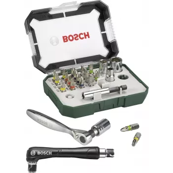 Bosch Accessories Promoline 2607017392 27 részes csavarozóbit-készlet lapos, Phillips, Pozidriv, belső és Torx bitekkel, tárolódobozban