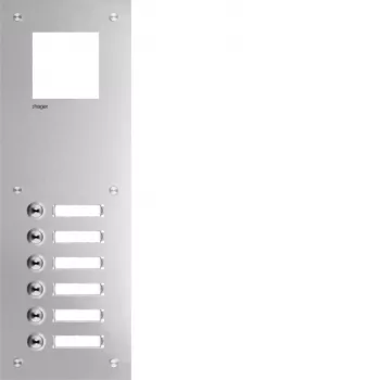 Hager RTQ106X kaputelefon előlap Mono 6 gomb fehér
