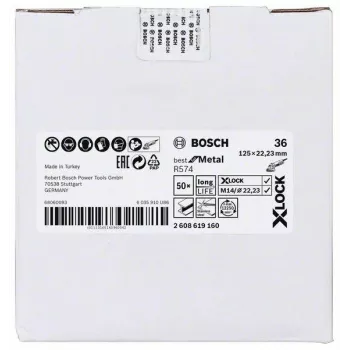 Bosch Best for Metal R574 csiszolókorong 125 mm X-LOCK 36-os szemcse 2608619160