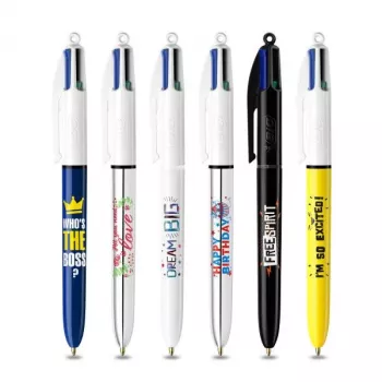 BIC 4 Colours golyóstoll 6 darabos csomag, kék ház, 4 tintaszín (kék, piros, zöld, fekete), 1,0 mm közepes hegy 9926071
