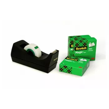 3M Scotch C38 fekete asztali adagoló 4 tekercs 810 Magic Tape 19mm x 33m C38SM4S