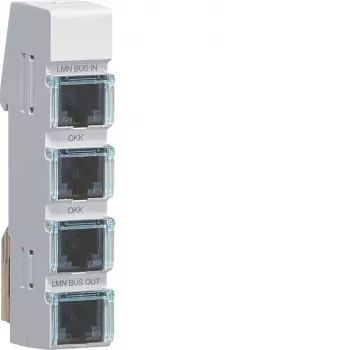 Hager LMN buszmodul, 4x RJ12 aljzat, passzív, tápellátás nélkül ZZ12LMN04P