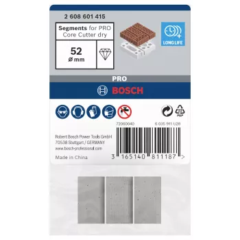 Bosch 2608601415 gyémántszegmensek szárazfúró koronákhoz, 3 darabos csomag