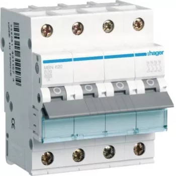 Hager MBN620 3P+N B-20A 6kA kismegszakító