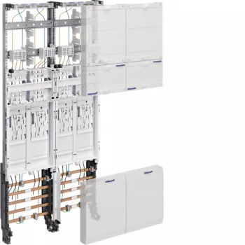 HAGER ZK3EN24 univerzális Z-vezetékezés komplett mérőhely, 4 mérőhely, BKE-I, 2 mező széles, 1050mm