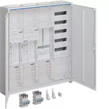HAGER ZB34SEQ29EN univers Z komplett szekrény, 2 mérőhely, 3 mező, 5 sor, 180 modul, IP44, fehér