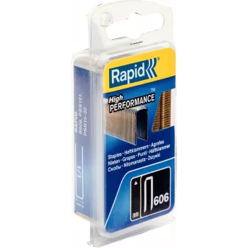 RAPID TOOLS 606 típus keskeny kapcsok, 12 mm, kis kiszerelés, horganyzott acélhuzal, gyantabevonatú felület, 1 db 40109527