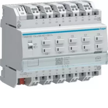 Hager TYAS610D KNX kapcsoló/redőny aktuátor 10/5 csatornás 16A C-terhelés Secure