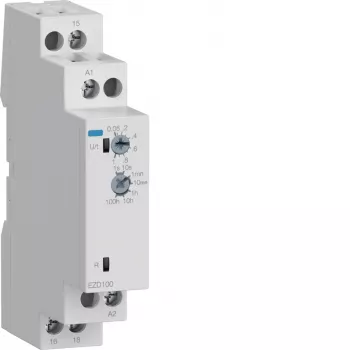 Hager EZD100 többfunkciós időrelé 24-240V AC/DC, 10 funkció, 1 CO érintkező, DIN-sín