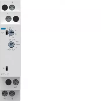 Hager EZD100 többfunkciós időrelé 24-240V AC/DC, 10 funkció, 1 CO érintkező, DIN-sín
