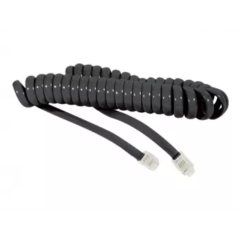 EXERTIS CONNECT Coiled Handset Cable, Black, Extended Length 2.0 m 936650